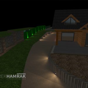 Návrhy osvetlenia - vizualizácia - exteriérové osvetlenie
