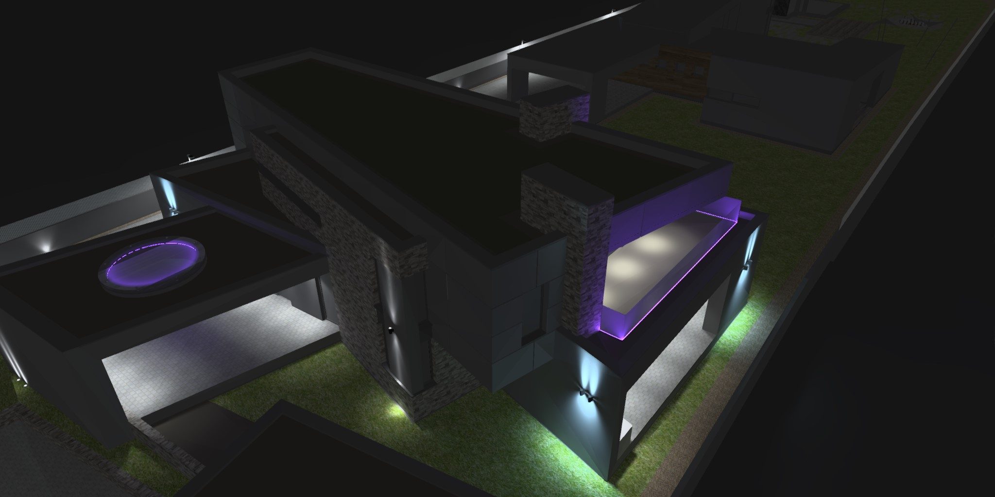 Návrhy osvetlenia - vizualizácia - exteriérové osvetlenie